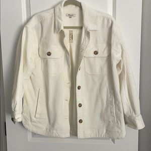 NWT Madewell cream corduroy jacket